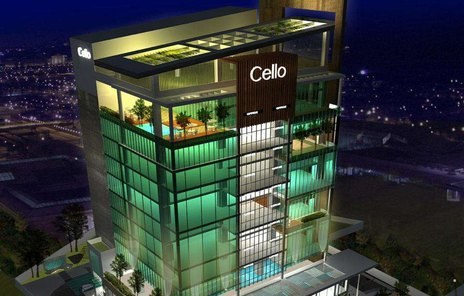 Cello Platina building at night